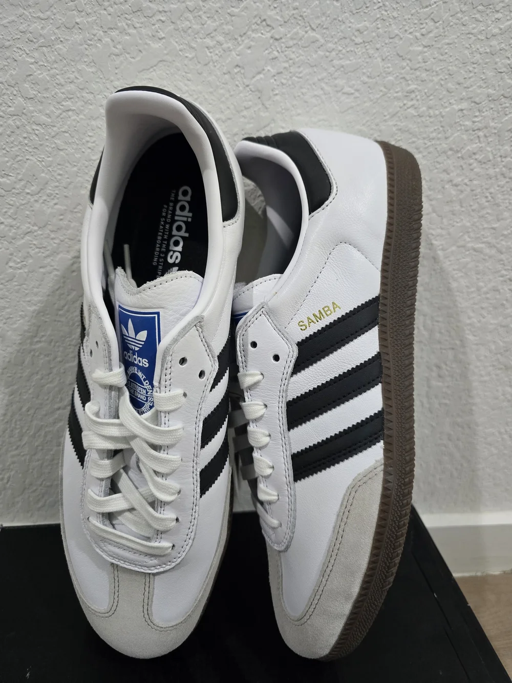 Adidas Samba White with Black Stripes Sneakers